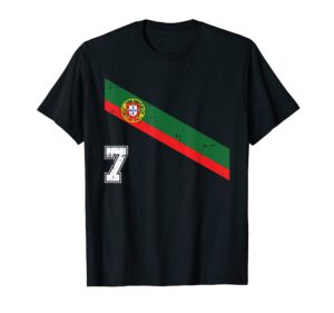 portugal soccer number 7 portugese football sports lover fan t-shirt
