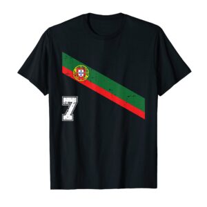 Portugal Soccer Number 7 Portugese Football Sports Lover Fan T-Shirt