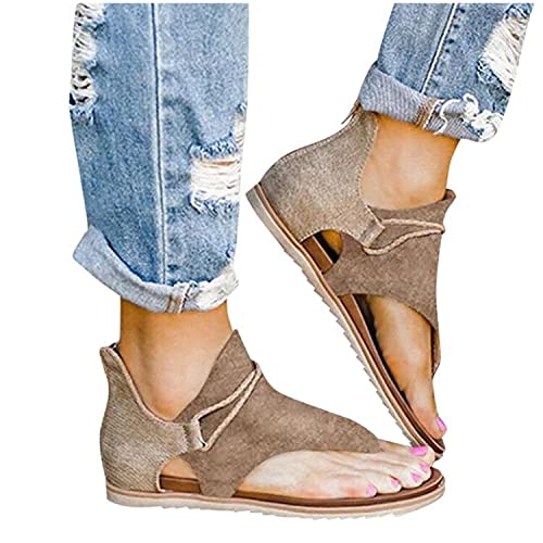 Sandals for Women Casual Summer Walking Shoes for Women.Womens Athletic Lightweight Casual Sparkle Shoes Tennis Sports Running Shoes Non Slip Loafers Khaki