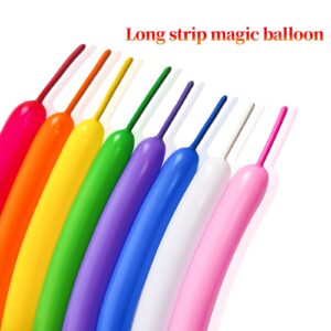 Long Balloons Premium 260 Twisting Balloons Animals Magic Balloons for Birthday Kids Wedding Party Supply 100pcs (Color)