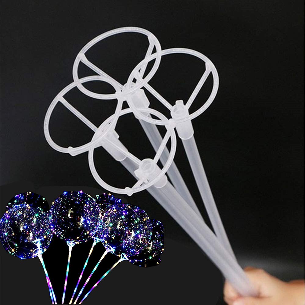 Large Balloon Sticks with Big Cups, 35 Sets Thickened 17inch Long Clear Bobo Balloon Sticks Holders for 10" to 30inch Large Balloons