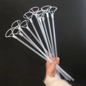 Large Balloon Sticks with Big Cups, 35 Sets Thickened 17inch Long Clear Bobo Balloon Sticks Holders for 10" to 30inch Large Balloons