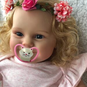 Wamdoll 50CM/60CM Realistic Sweet Face Detailed Painting Blonde Hair Smiling Reborn Toddler Newborn Baby Girl Doll Handcrafted in Silicone Vinyl That Look Real and Feel Real