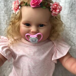 Wamdoll 50CM/60CM Realistic Sweet Face Detailed Painting Blonde Hair Smiling Reborn Toddler Newborn Baby Girl Doll Handcrafted in Silicone Vinyl That Look Real and Feel Real