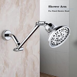 Shower Arm Extension, Adjustable Shower Arm for Bathroom, Solid Brass Shower Arm with Lock Joints, Tool-Free Insatllation (Chrome, 8 Inch)