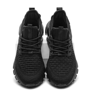 Men's Slip on Walking Shoes Tennis Running Sneakers Lightweight Breathable Casual Soft Sole Comfort Work Gym Trainers Black