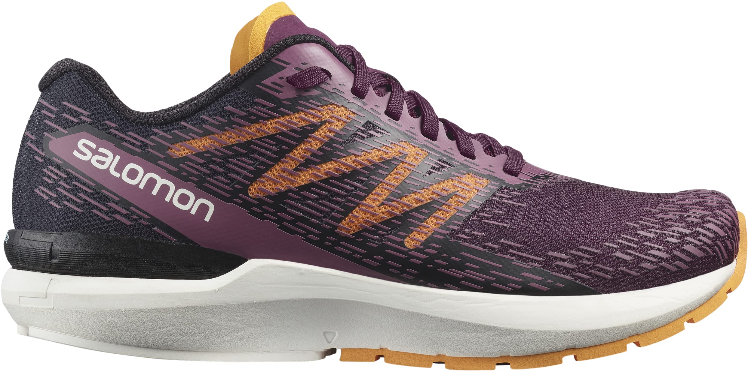 Salomon Women's Sonic 5 Balance W Trail Running Shoe, Grape Wine/Black/Blazing Orange, 6.5