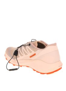 salomon sense ride 4 running shoes for women trail, sirocco/peachy keen/red orange, 7.5