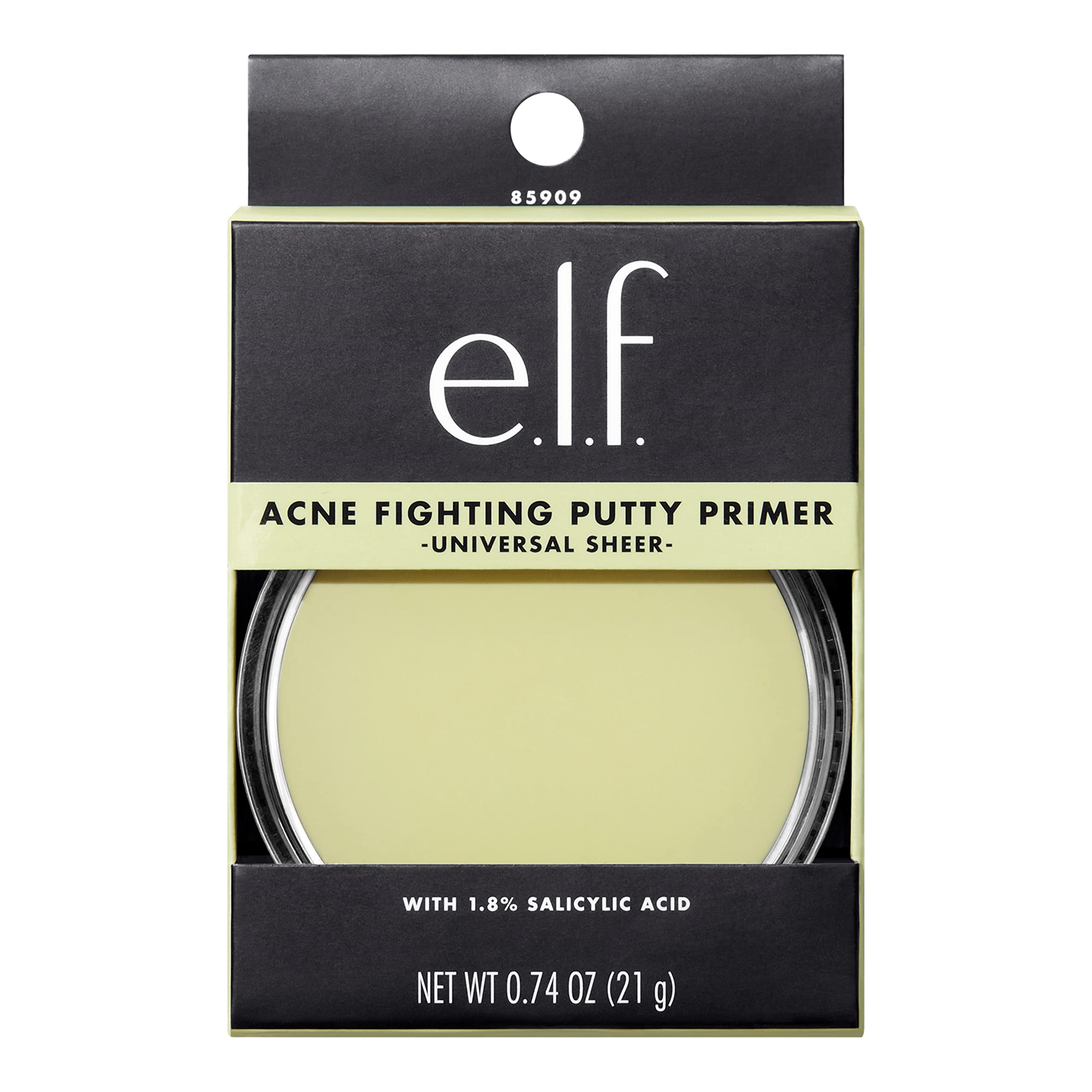 e.l.f. Acne Fighting Putty Primer, Infused with 1.8% Salicylic Acid, Helps Prevents Future Breakouts & Helps Reduce Redness, Minimizes Appearance of Pores, Preps & Primes Skin, 0.74 Oz (21g)