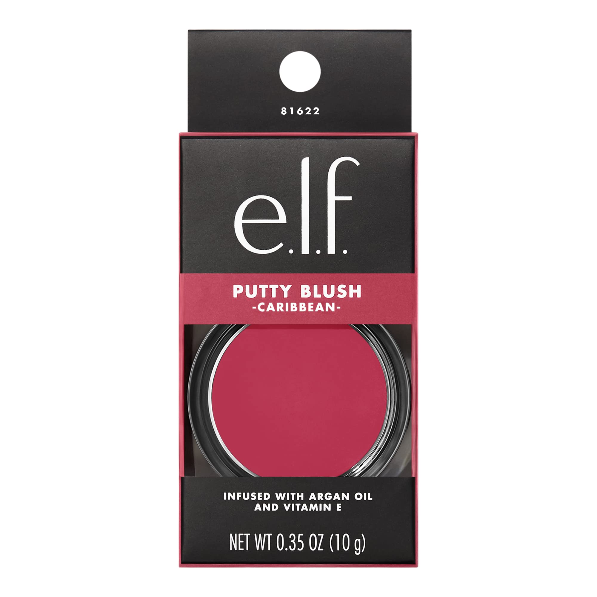 e.l.f. Putty Blush, Creamy & Ultra Pigmented Formula, Infused with Argan Oil & Vitamin E, Caribbean, 0.35 Oz (10g)