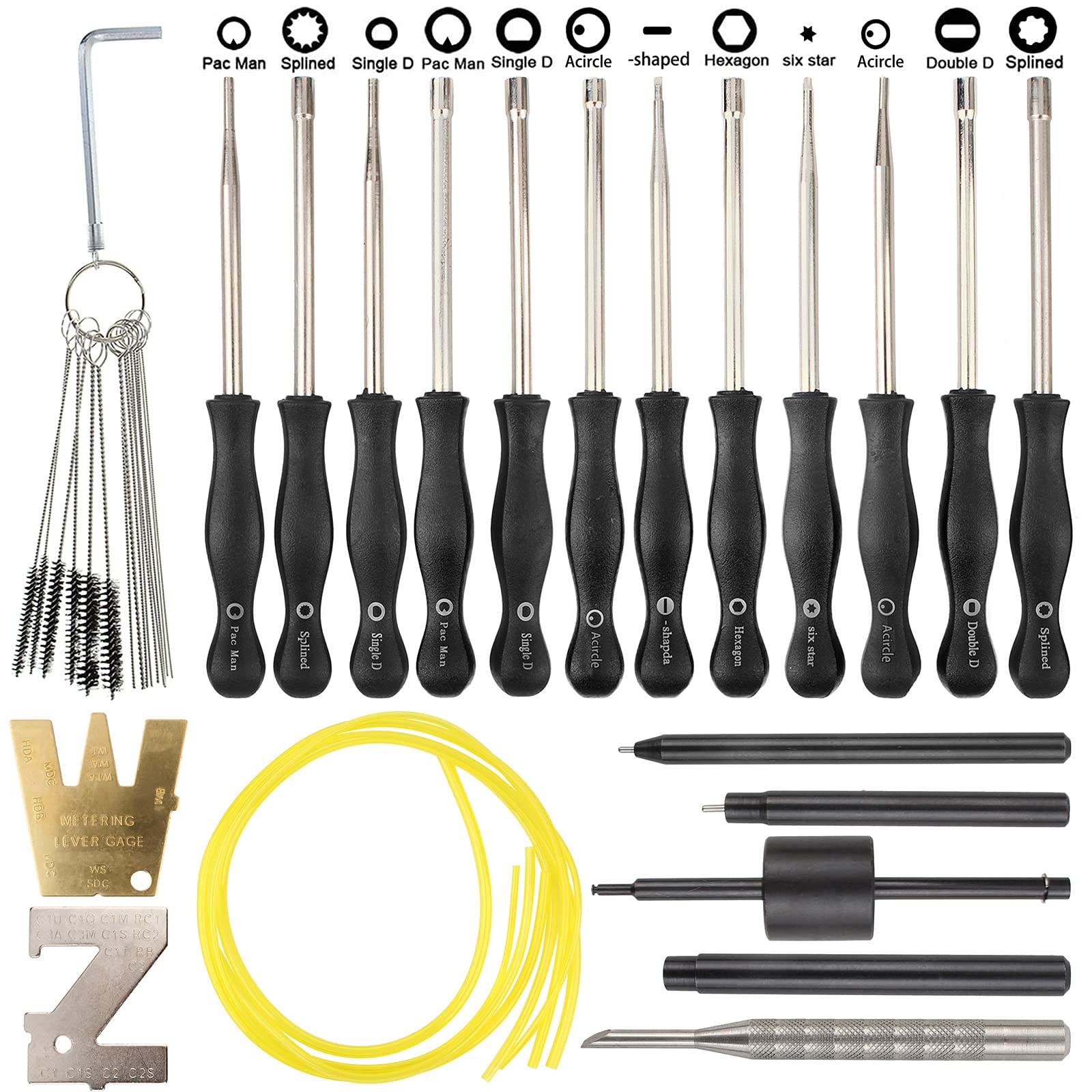 MOTOALL 12 PCS Carburetor Adjustment Tool Carb Adjusting Kit with ZT-1 500-13 Metering Lever Tool for 2-Cycle Small Engine Poulan Husqvarna STIHL Echo Trimmer Weedeater Chainsaw