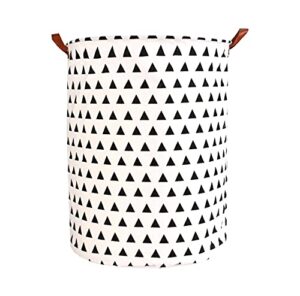 smart home collapsible fabric basket, white and black triangles