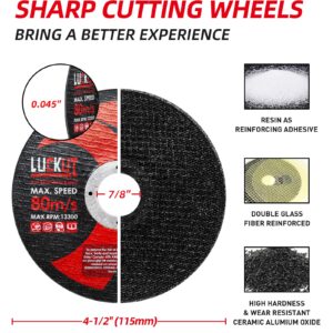 LUCKUT Cut-Off Wheels Cutting Wheel Disc 4-1/2"x3/64''x7/8'' Thin Metal Stainless Steel Cutting Cut Off Disc Blades Grinding Wheel for Angle Grinders 50-Pack