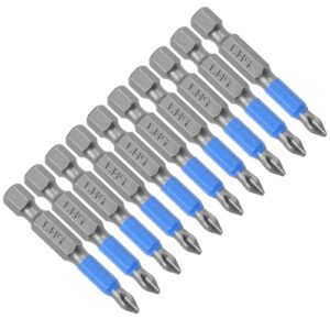 uenhoy 10 pcs magnetic phillips screwdriver bits set 2 inch long anti slip phillips bits #1, 1/4 inch hex shank (ph1 x 50mm)