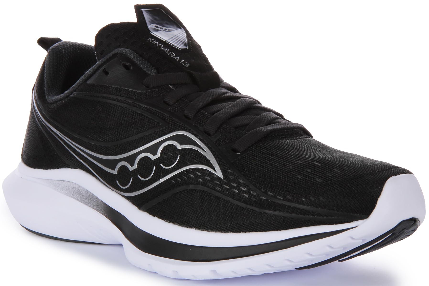 Saucony Women's Kinvara 13 Running Shoe, Black/Silver, 11.5 Wide