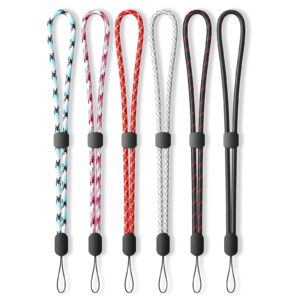 avorast hand wrist strap lanyard, 6 pack adjustable colorful nylon hand wrist straps for gopro, camera, keys, keychain, phone, usb flash drive, wallet, id name tag badge (mixed undertint)
