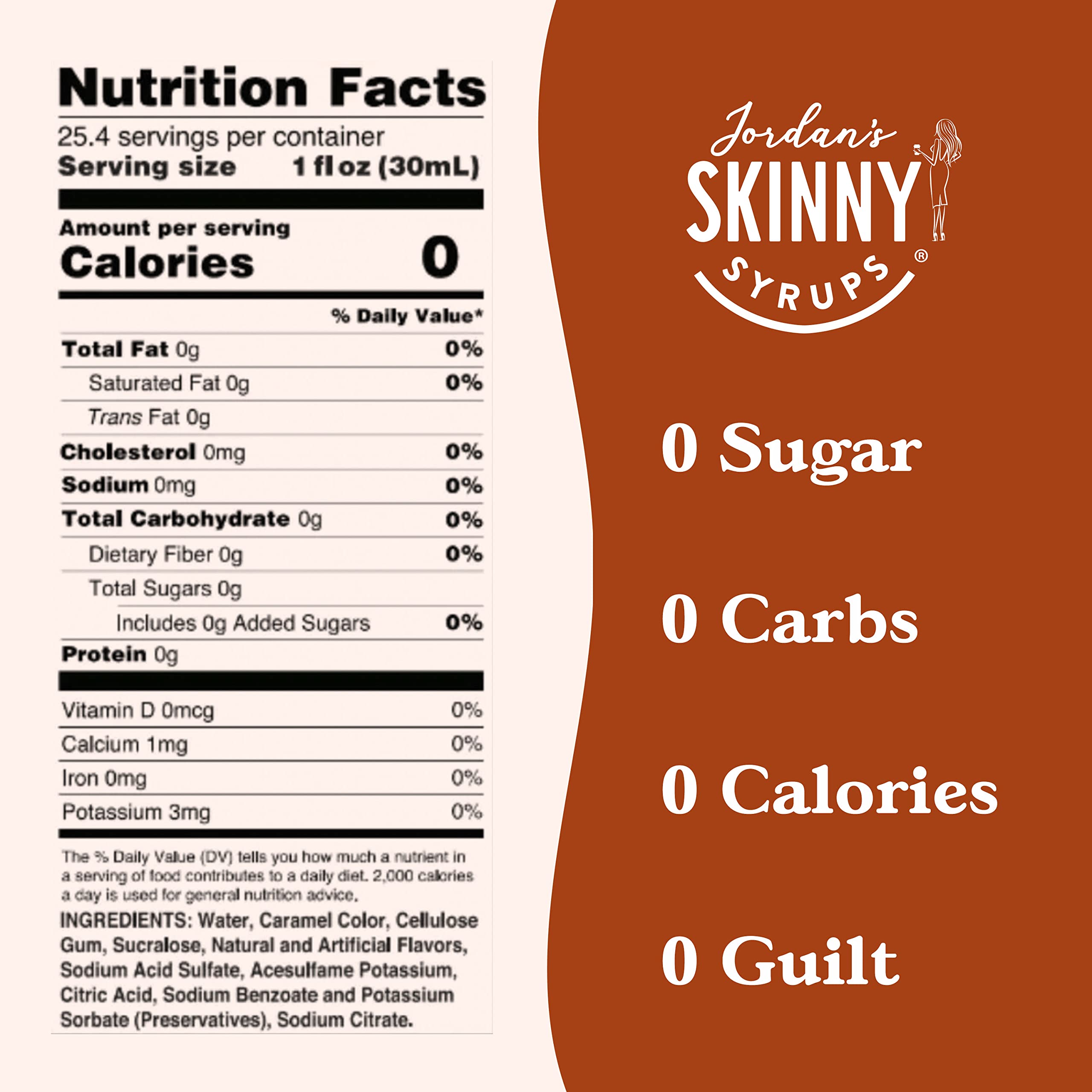 Jordan's Skinny Syrups Sugar Free Maple Donut Coffee Syrup, 25.4oz - Gluten Free, Keto Friendly