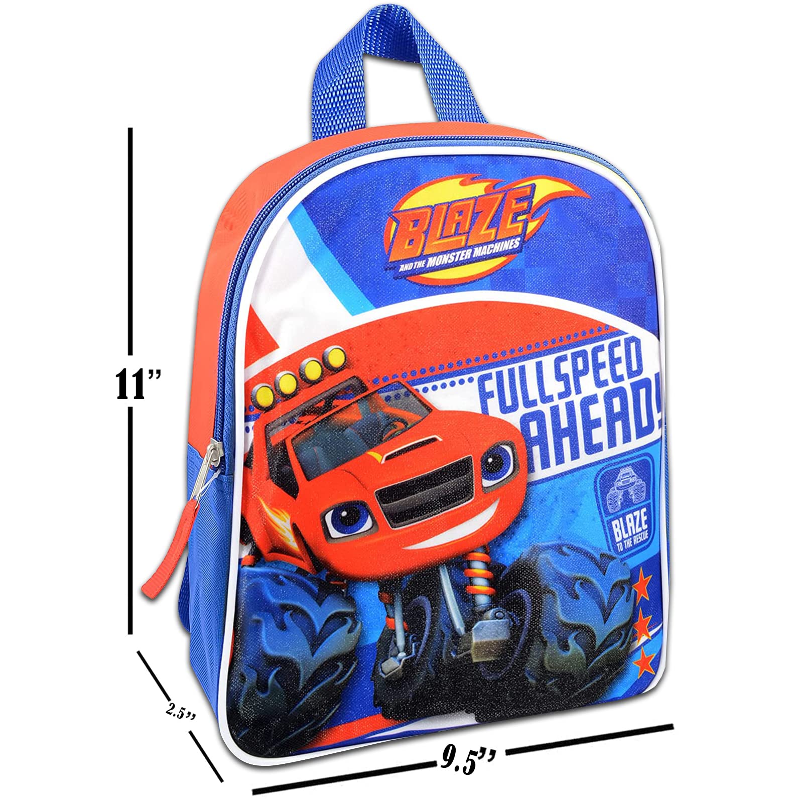 Nick Shop Blaze And The Monster Machines Mini Backpack ~ 3 Pc Bundle With 11 Blaze School Bag Preschool monster truck mini backpack monster truck backpack toddler boys