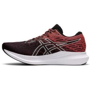 asics women's evoride 2 running shoes, 8.5, black/blazing coral