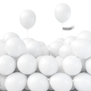 partywoo white balloons, 120 pcs 5 inch matte white balloons, white balloons for balloon garland or balloon arch as party decorations, wedding decorations, neutral baby shower decorations, white-y13