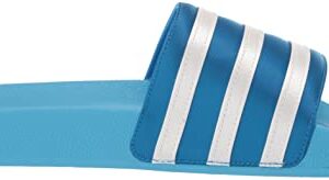 adidas Originals Women's Adilette Slides Sandal, Sky Rush/White/Blue Rush, 6