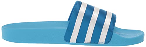 adidas Originals Women's Adilette Slides Sandal, Sky Rush/White/Blue Rush, 6