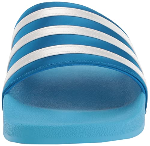 adidas Originals Women's Adilette Slides Sandal, Sky Rush/White/Blue Rush, 6