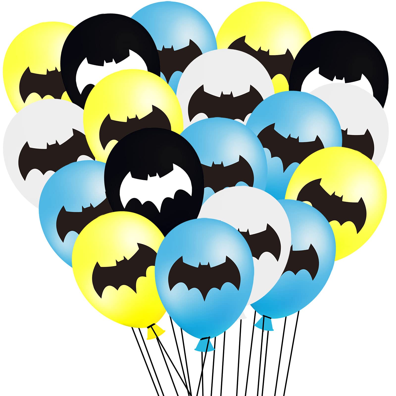 50PCS Bat Latex Balloons - Superhero Batman Birthday Hero Baby Shower Party Decorations Supplies Favors Bat Decor Balloon