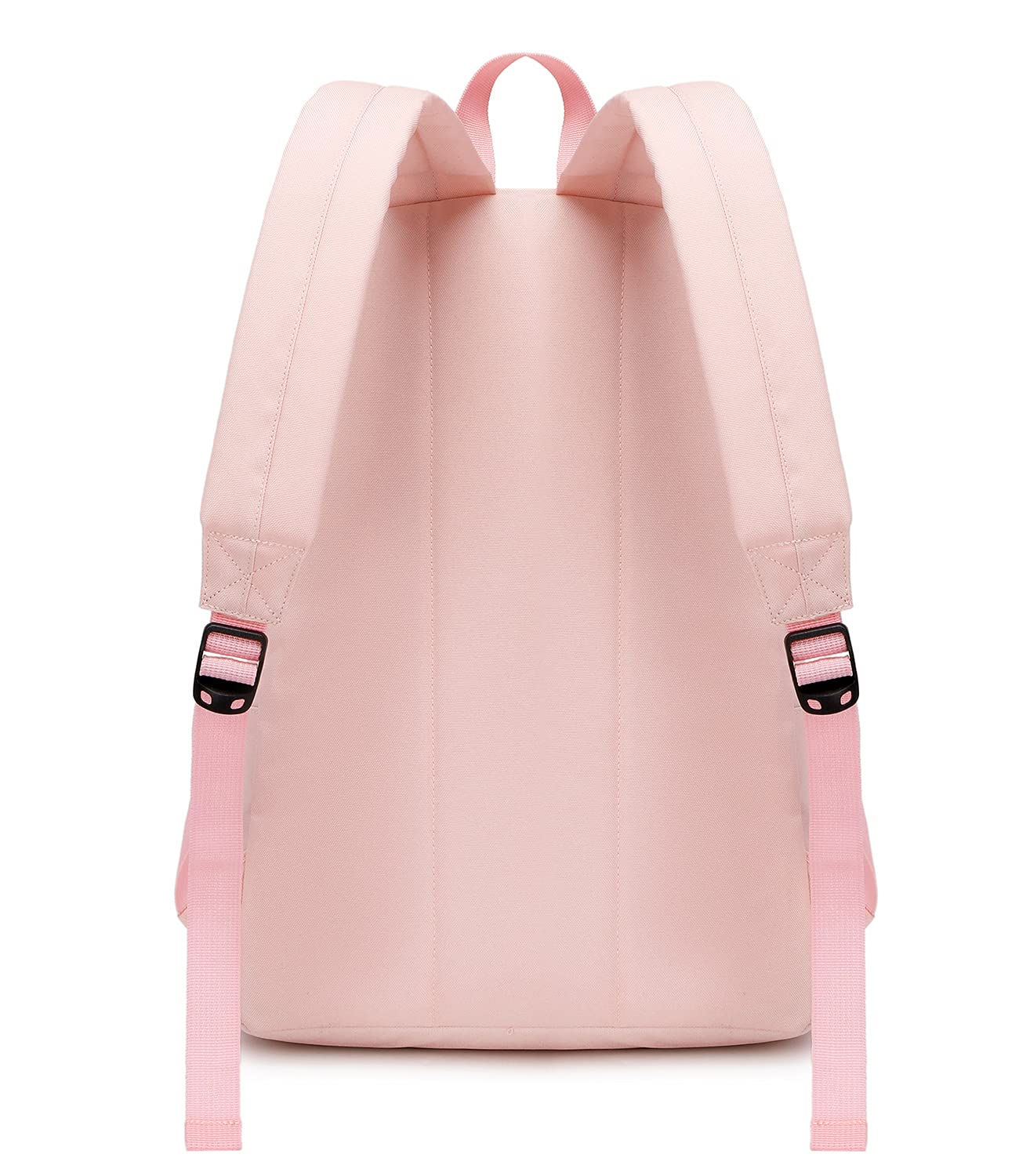abshoo Lightweight Casual Unisex Backpack for School Solid Color Boobags (Light Pink)