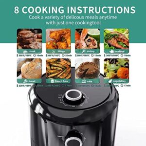 Besile 4.0QT Air Fryer Oilless Cooker with Temperature and Time Control, 75 Recipes Auto Shut Off Feature, 1-Year Warranty, 1300W (Black)