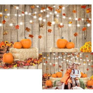 Leowefowa 7x5ft Fall Thanksgiving Halloween Photo Backdrop Fall Backdrops for Photography Autumn Pumpkin Harvest Barn Background Friendsgiving Party Supplies Farm Harvest Banner Decor Photo Booth Prop