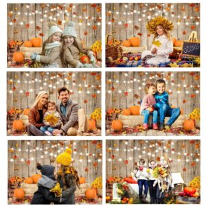 Leowefowa 7x5ft Fall Thanksgiving Halloween Photo Backdrop Fall Backdrops for Photography Autumn Pumpkin Harvest Barn Background Friendsgiving Party Supplies Farm Harvest Banner Decor Photo Booth Prop