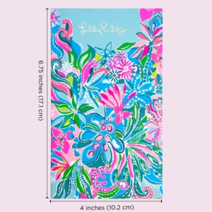 Lilly Pulitzer On The Go Agenda Set, Undated Monthly Pocket Planner with Black Ink Pen, 12 Month Annual Organizer with Notes Pages, Monthly Calendars, and Yearly Overviews, Golden Hour