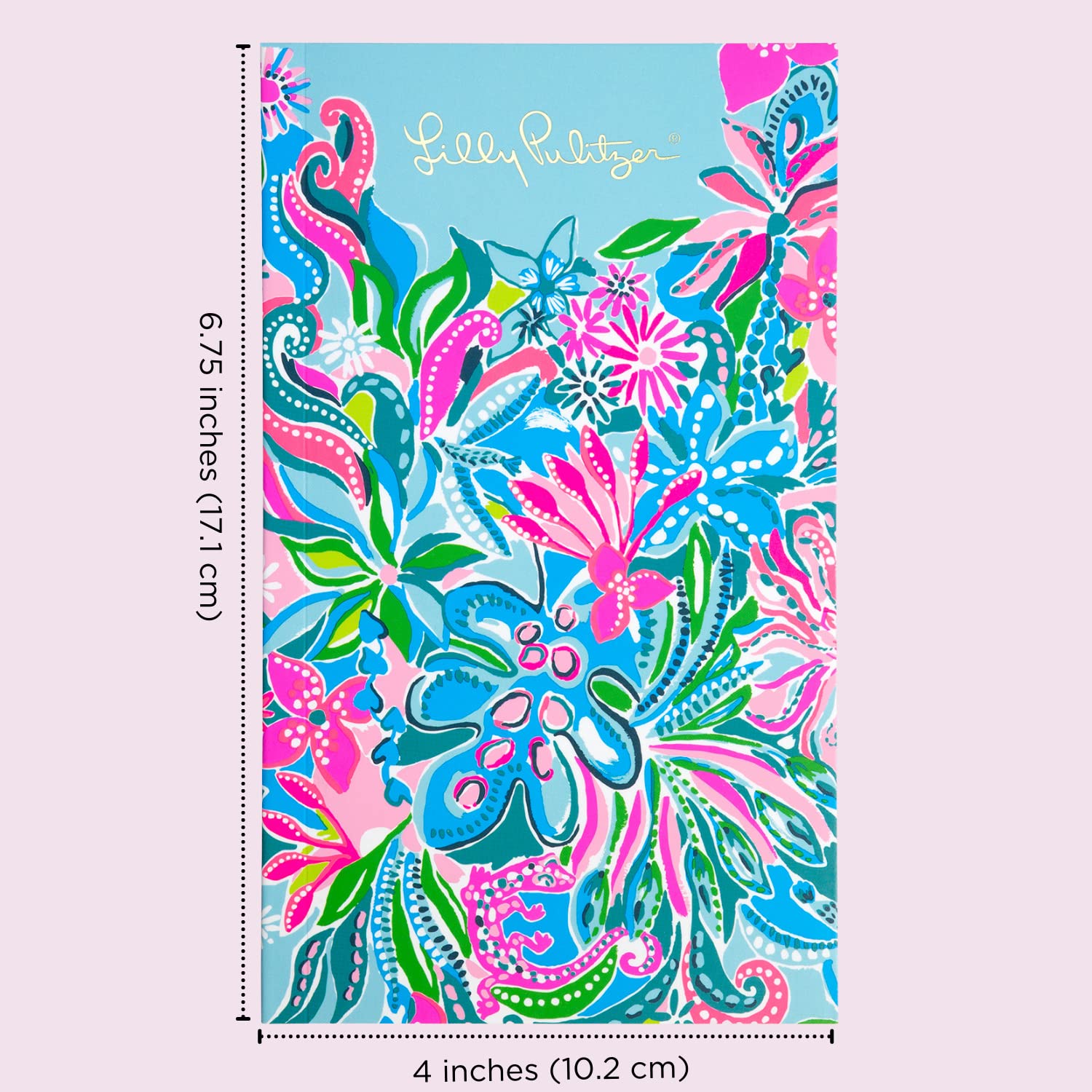 Lilly Pulitzer On The Go Agenda Set, Undated Monthly Pocket Planner with Black Ink Pen, 12 Month Annual Organizer with Notes Pages, Monthly Calendars, and Yearly Overviews, Golden Hour