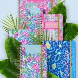 Lilly Pulitzer On The Go Agenda Set, Undated Monthly Pocket Planner with Black Ink Pen, 12 Month Annual Organizer with Notes Pages, Monthly Calendars, and Yearly Overviews, Golden Hour