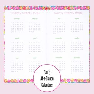 Lilly Pulitzer On The Go Agenda Set, Undated Monthly Pocket Planner with Black Ink Pen, 12 Month Annual Organizer with Notes Pages, Monthly Calendars, and Yearly Overviews, Golden Hour