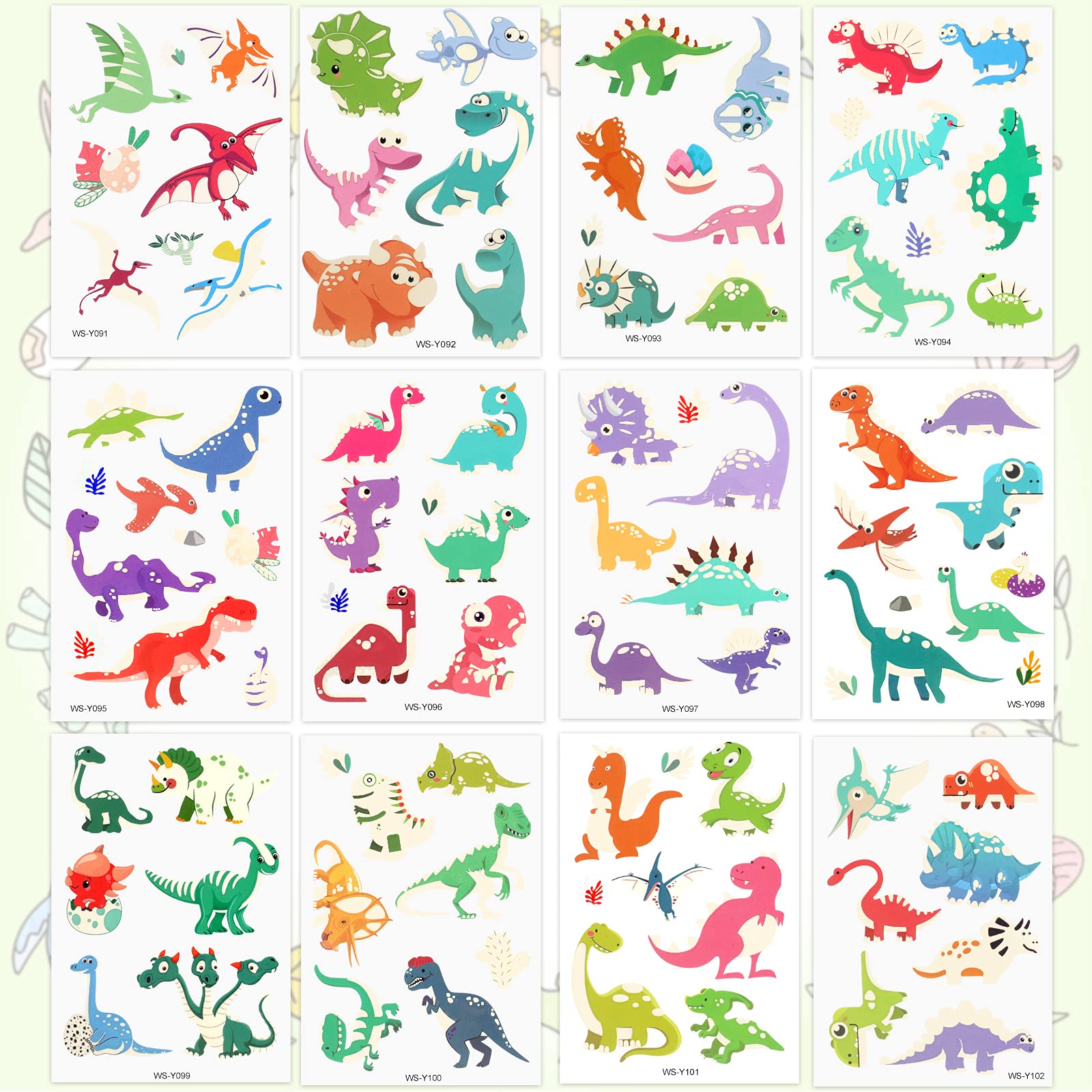 GLOW IN THE DARK: Easy to use: Choose your favorite dinosaur, tear it off, wet the fake tattoo with water, wait 20-30 seconds, and finally gently tear off the white surface. You will get a glowing