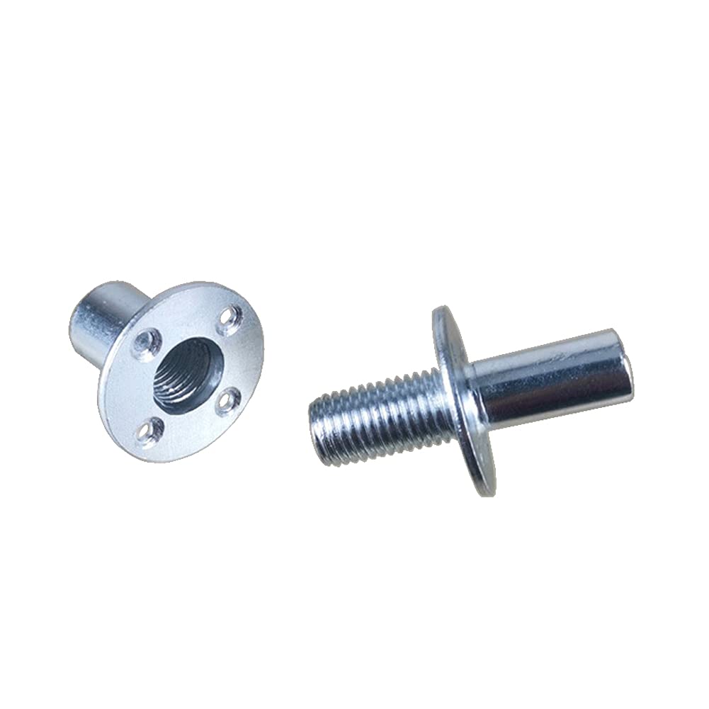 lasenersm 1 Piece Cold Rolled Steel M20 Bed Post Connector Bed Column Bedpost Connector Screw-in T-Nut Bedpost Connector Screw Butt Nut for Furniture Hardware Fittings