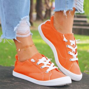 AODONG Walking Shoes for Women,Slip-on Knit Sneakers, Lightweight Breathable Mesh Running Womens Sneakers for Women, Jogging Shoes Orange
