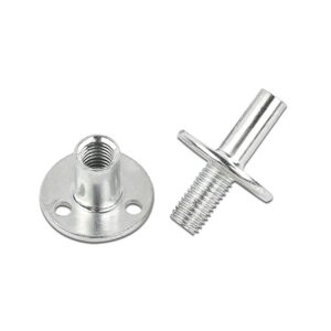 lasenersm 1 piece cold rolled steel m12 bed post connector bed column bedpost connector screw-in t-nut bedpost connector screw butt nut for furniture hardware fittings