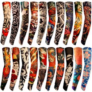 aresvns tattoo sleeves cover 20pcs,temporary tattoo arm sunscreen sleeves unisex stretchable cosplay accessories