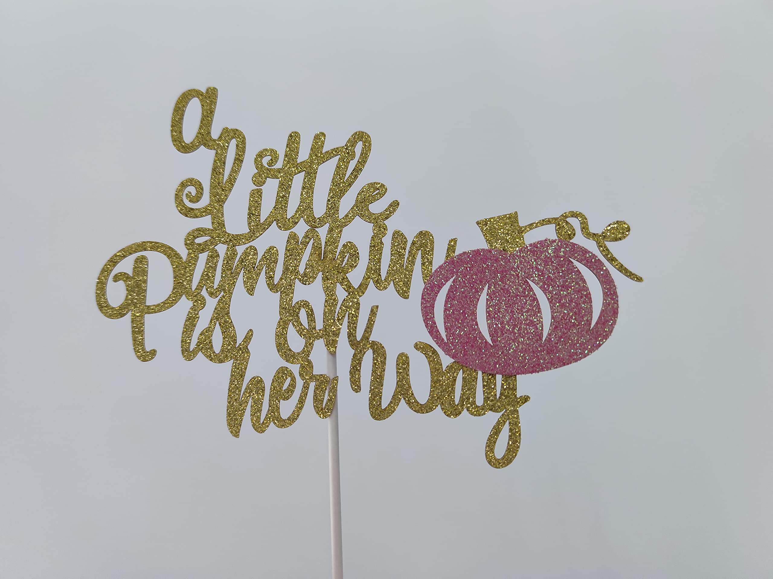 A Little Pumpkin is On Her Way Cake Topper, Little Pumpkin Baby Shower Cake Topper Little Pumpkin Cake Topper Girl for Fall Pumpkin Theme Baby Shower Party Cake Decorations