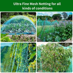 Gsinodrs Bird Netting for Garden 13ft x 33ft Garden Netting Pest Barrier Protect Fruit Plant Trees Vegetables Against Birds, Deers, Squirrels, Cicadas - Woven Mesh Cover with 100pcs Cable Ties (Green)