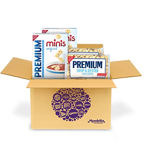 Premium Saltine Crackers Variety Pack, 2 Bags Oyster Crackers , 2 Boxes Minis Saltine Crackers, 4 Packs