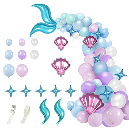 DUILE Mermaid Balloon Garland Kit Mermaid Tail Balloons Arch for Girl Mermaid Birthday Party Decorations Mermaid Balloons Baby Shower Party Supplies