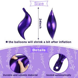 10 Pieces Mermaid Tail Balloons 24 Inches Large Curve Foil Balloon Mermaid Tail Foil Balloons Mermaid Tail Balloon Party Supplies for Birthday Baby Shower Wedding, Purple, Blue, Gold, Silver, Rose Red