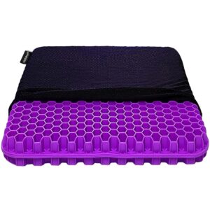 gel seat cushion, egg seat cushion for tailbone, back, sciatica pain relief - gel enhanced seat cushion chair pads with non-slip cover for office home chair car seat wheelchair (standard, violet)
