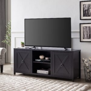 henn&hart rectangular tv stand for tv's up to 65" in black, electric fireplace tv stands for the living room