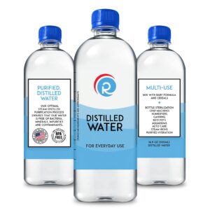 Resway Distilled Water 16.9 fl.oz. | General Multi-Use | Purified Distilled Water for Drinking, Baby Formula, Nutrition Powder, Aquarium Care | Everyday Use | 12 Pack