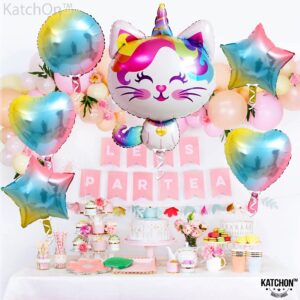 KatchOn, Giant Cute Caticorn Party Supplies - 36 Inch, Pack of 6 | Caticorn Balloon, Caticorn Birthday Party Supplies | Kitty Balloons, Kitty Birthday Party Supplies | Cat Balloons for Birthday Party